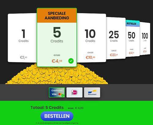 Shemale Finder biedt flexibele creditpakketten voor diverse budgets: Koop credits en geniet van boeiende chats. Betaal gemakkelijk met creditkaart of Klarna.